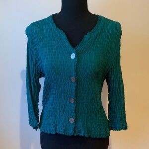 Nomadic Traders Teal Textured Top
